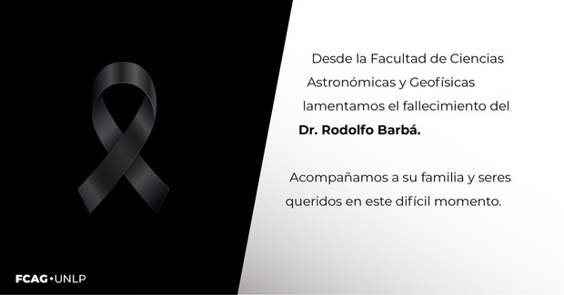 En la imagen están las condolencias por el fallecimiento de Rodolfo Barbá con una cinta negra de duelo.